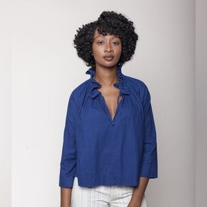 Caron Callahan Elizabeth Indigo Top